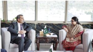 Ambassador of Azerbaijan to Pakistan, H.E. Khazar Farhadov, met with Federal Minister for Information Technology & Telecommunication, Shaza Fatima Khawaja.