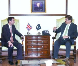 Sindh Chief Minister Syed Murad Ali Shah meets the newly appointed British Deputy High Commissioner, Lance Domm at the CM House.