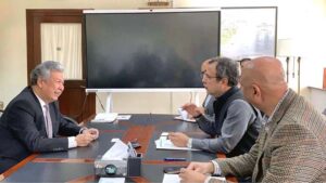 Federal Minister for Power, Sardar Awais Ahmed Khan Leghari, in a meeting with the Ambassador of Kyrgyzstan to Pakistan, H.E. Avazbek Atakhanov