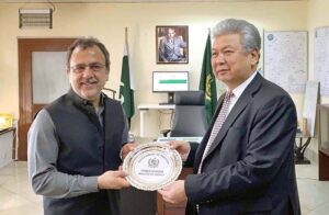 Federal Minister for Power, Sardar Awais Ahmed Khan Leghari, in a meeting with the Ambassador of Kyrgyzstan to Pakistan, H.E. Avazbek Atakhanov