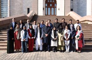 Chairman Prime Minister's youth Programme Rana Mashood Ahmed khan in a group photo with climate change champions.