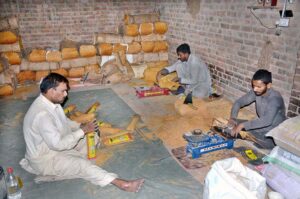 Workers are busy packing vermicelli (Sawaiyan) at a local food factory to meet the high demand ahead of Eid-ul-Fitr.