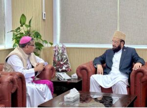 Federal Minister for Religious Affairs and Inter-Faith Harmony Sardar Muhammad Yusuf met with the Catholic Bishop of Islamabad-Rawalpindi Joseph Arshad