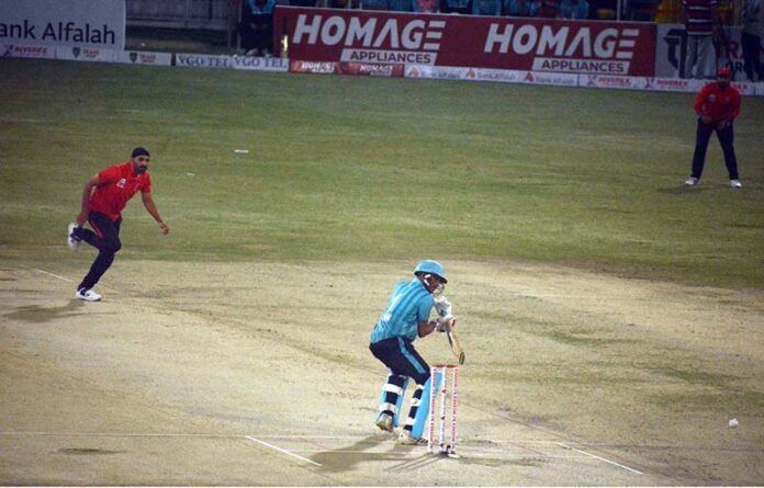 A view of cricket match between Lahore Region Blues and Bahawalpur Region teams during the National T-20 Cup 2025 at Iqbal Stadium