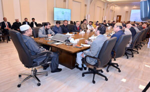 President Asif Ali Zardari in a meeting with members of the parliamentary parties of Balochistan