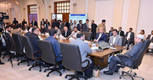 President Asif Ali Zardari in a meeting with members of the parliamentary parties of Balochistan