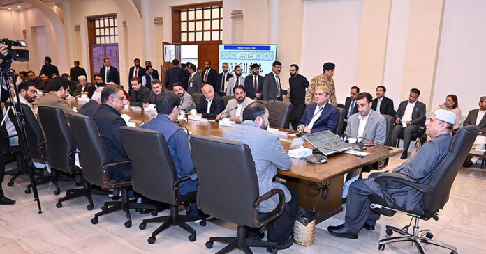 President Asif Ali Zardari in a meeting with members of the parliamentary parties of Balochistan