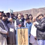 Bilal Azhar Kayani, Minister of State for Railways, holding a presser after visiting the grave of Army's Soldier Mirza Jawad, martyred in the Jaffar Express tragedy