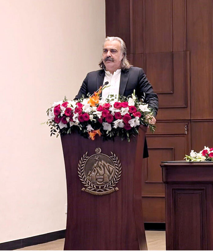 Chief Minister Khyber Pakhtunkhwa, Ali Amin Gandapur, addresses the Provincial Consultative Workshop on URAAN Pakistan at the Chief Minister’s House, Peshawar, highlighting the importance of collaboration for sustainable development