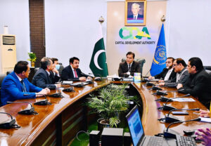 Chairman CDA/ Chief Commissioner Islamabad, Muhammad Ali Randhawa chairs a meeting regarding establishment of state of the art Food Street at Blue Area besides initiating other projects. The meeting is attended by Member Planning, Member Engineering, Member Finance, DG Environment, DG Building Control Section (BCS) and other senior officers of CDA.