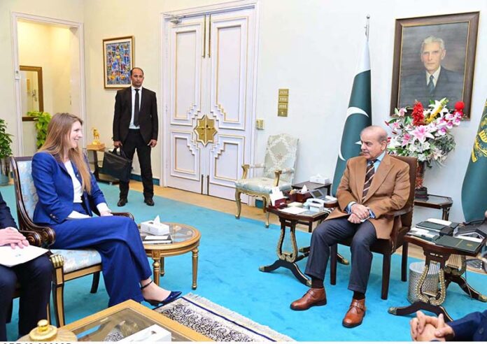 High Commissioner of the United Kingdom Ms. Jane Marriott, paid a courtesy call on the Prime Minister Shehbaz Sharif at Prime Minister House