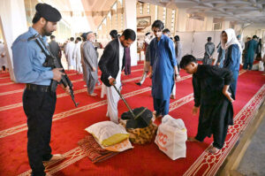 A large number of people offer Friday prayer in Faisal Mosque in the holy fasting month of Ramadan in the federal capital