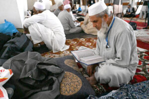 A large number of people offer Friday prayer in Faisal Mosque in the holy fasting month of Ramadan in the federal capital