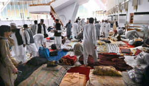 A large number of people offer Friday prayer in Faisal Mosque in the holy fasting month of Ramadan in the federal capital