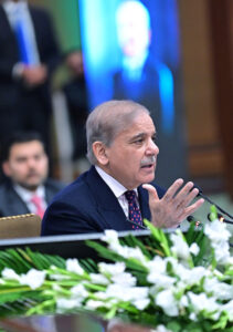 Prime Minister Muhammad Shehbaz Sharif addresses the special meeting of the Federal Cabinet, convened to review the 1 year performance of the Federal Government