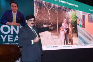 Sindh Chief Minister Syed Murad Ali Shah presents a Detailed Report to the media at CM house marking the completion of the First Year of his government