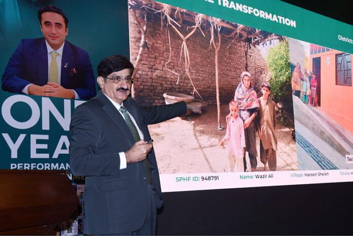 Sindh Chief Minister Syed Murad Ali Shah presents a Detailed Report to the media at CM house marking the completion of the First Year of his government