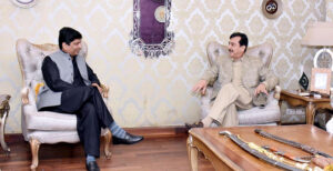 Commissioner Multan Amir Karim Khan calls on Senate Chairman Syed Yousaf Raza Gillani