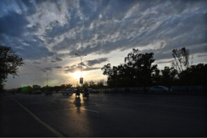 An attractive view of the federal capital at evening time as the clouds scatters in the sky